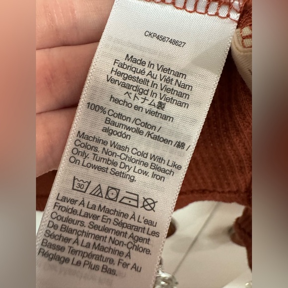 Madewell Women’s Rust Long Sleeve Henley Top size S - Picture 4 of 5